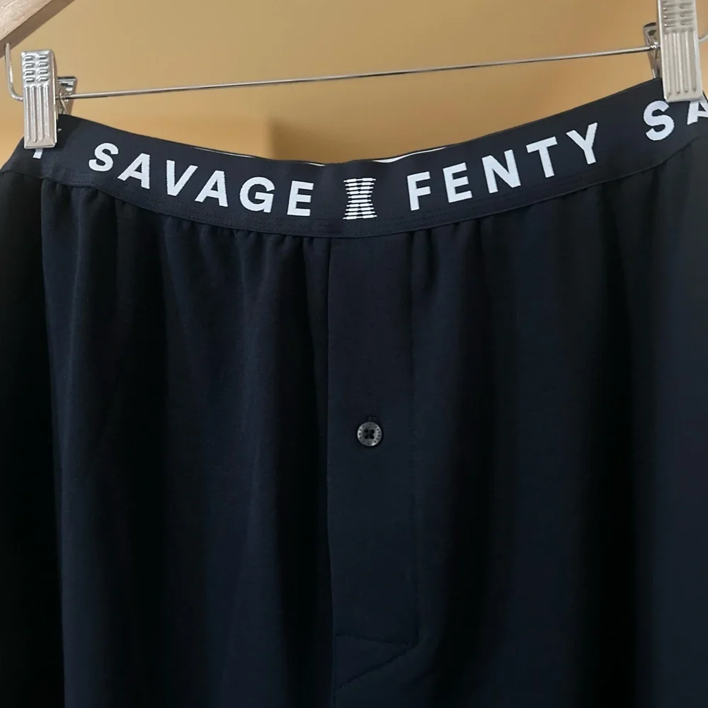 NWT Men’s‎ SAVAGE X FENTY FRENCH TERRY SLEEP PANT Black Loungewear Size XXXXL.